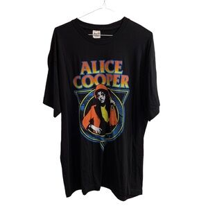 Vintage Alice Cooper Graphic Band Tee Black Size Small Colourful 00s Y2K New